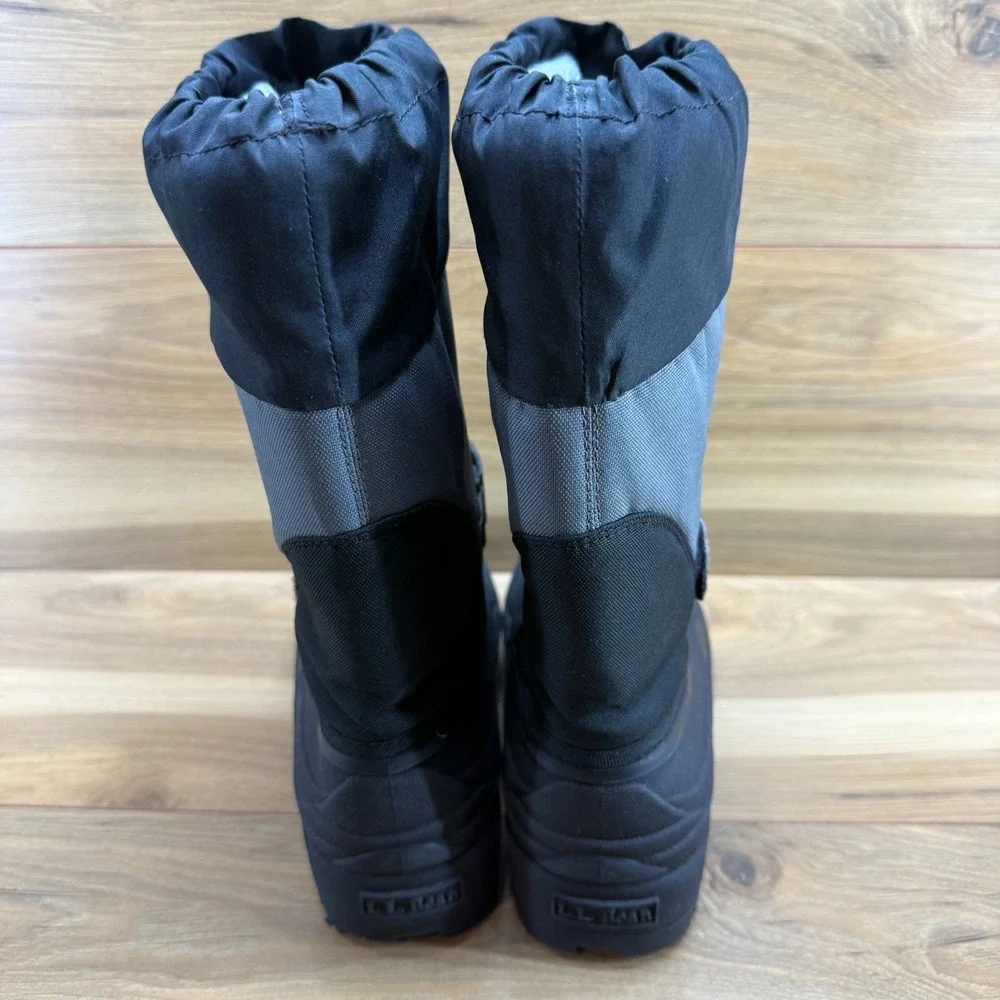 LL BEAN Northwoods Boys Youth Snow‎ Boots 6 Black Gray Waterproof Insulated